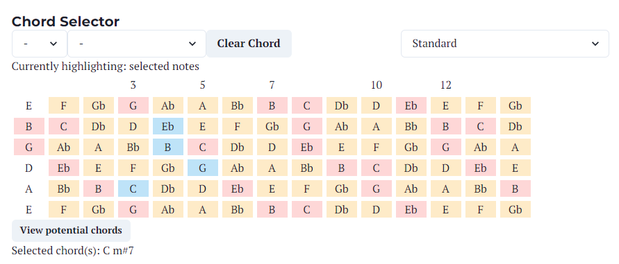 Preview image of chord selector tool